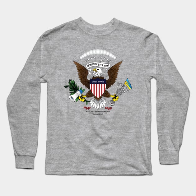 Ukrainian-American Eagle armistice over arms Ukraine Flag | Great Seal of the United States Peace sign T-Shirt Long Sleeve T-Shirt by Vive Hive Atelier